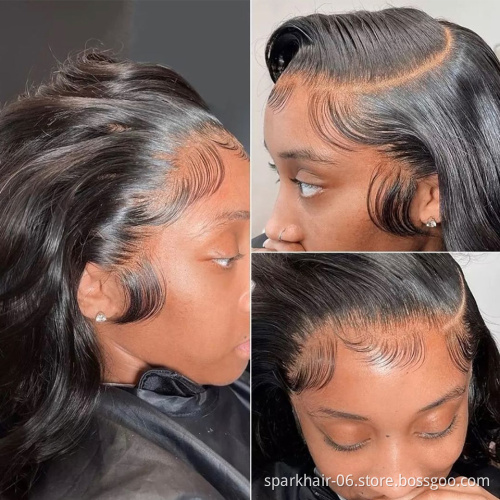 SPARK Raw Mink Indian Virgin Hair Glueless Body Wave Curly Perruque Full Lace Human Hair Wigs Vendors